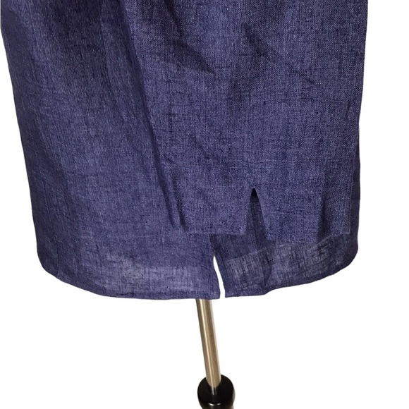 Finity Naturals Blue Linen 3/4 Sleeve Button Up Blouse Size Large NEW - Picture 6 of 6